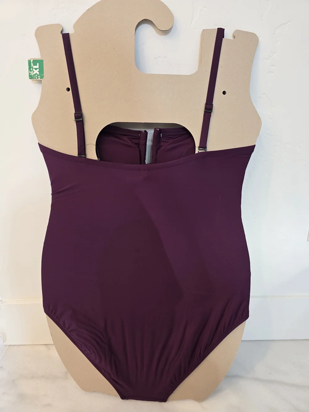 DKNY Plum Ruched One-Piece Swimsuit - Picture 2 of 2